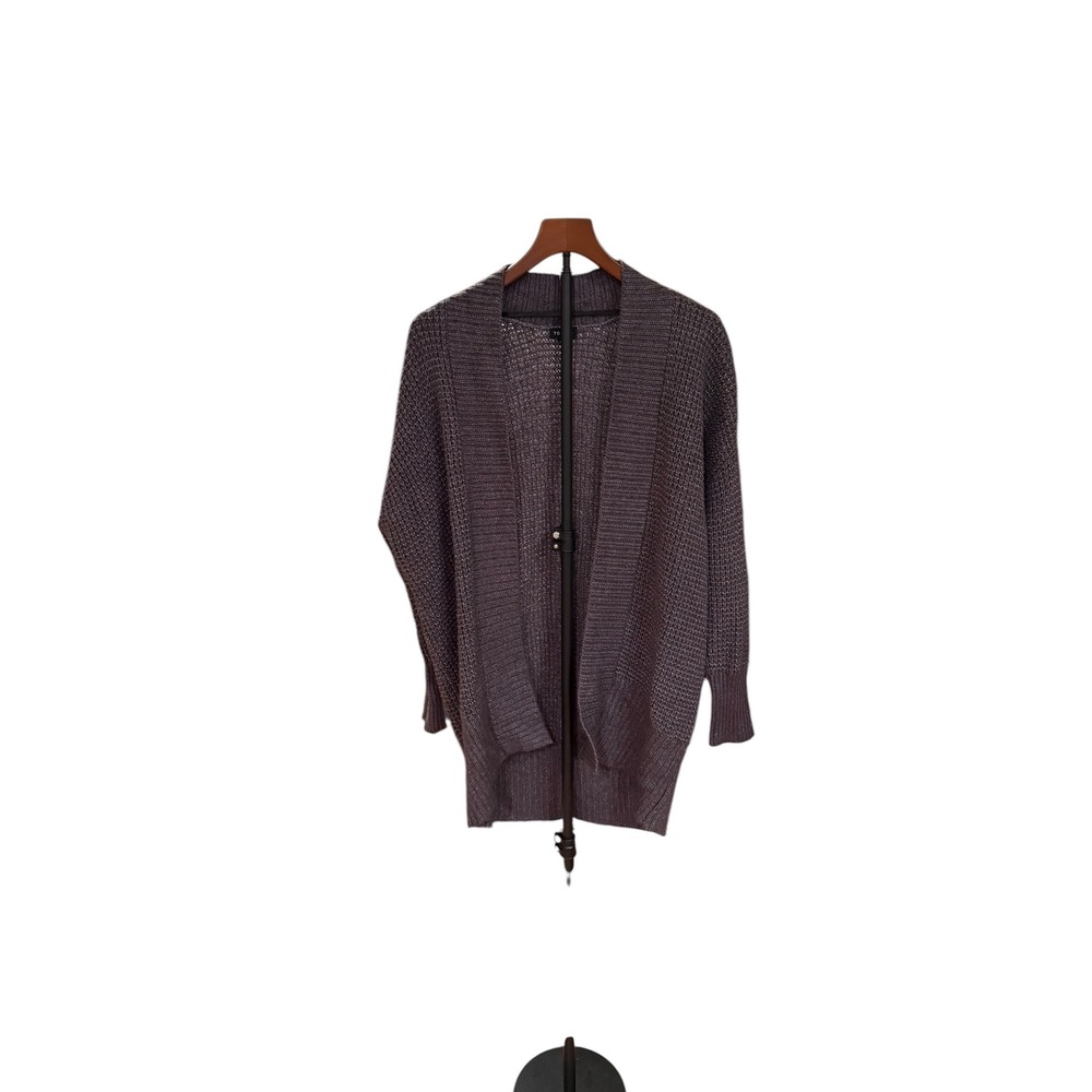 Torrid Womens Open Front Cardigan Sweater‎ Dark Black Gray Chunky Knit Size 0 XL